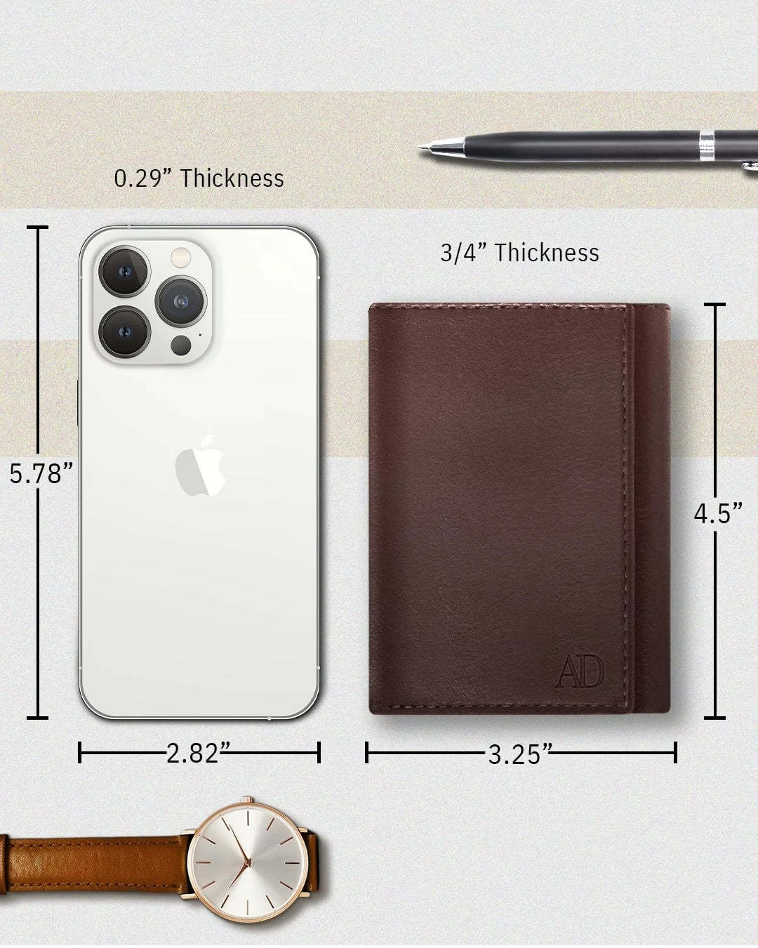 Genuine Leather Slim Trifold Wallets for Men - Mens Wallet RFID Blocking Holiday Gifts for Men
