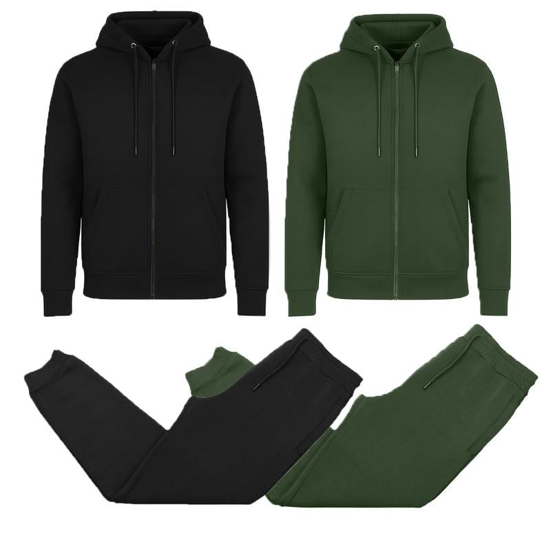 Men’S Multi Pack Fleece Zip Hoodie & Jogger Sets