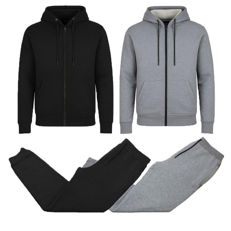 Men’S Multi Pack Fleece Zip Hoodie & Jogger Sets