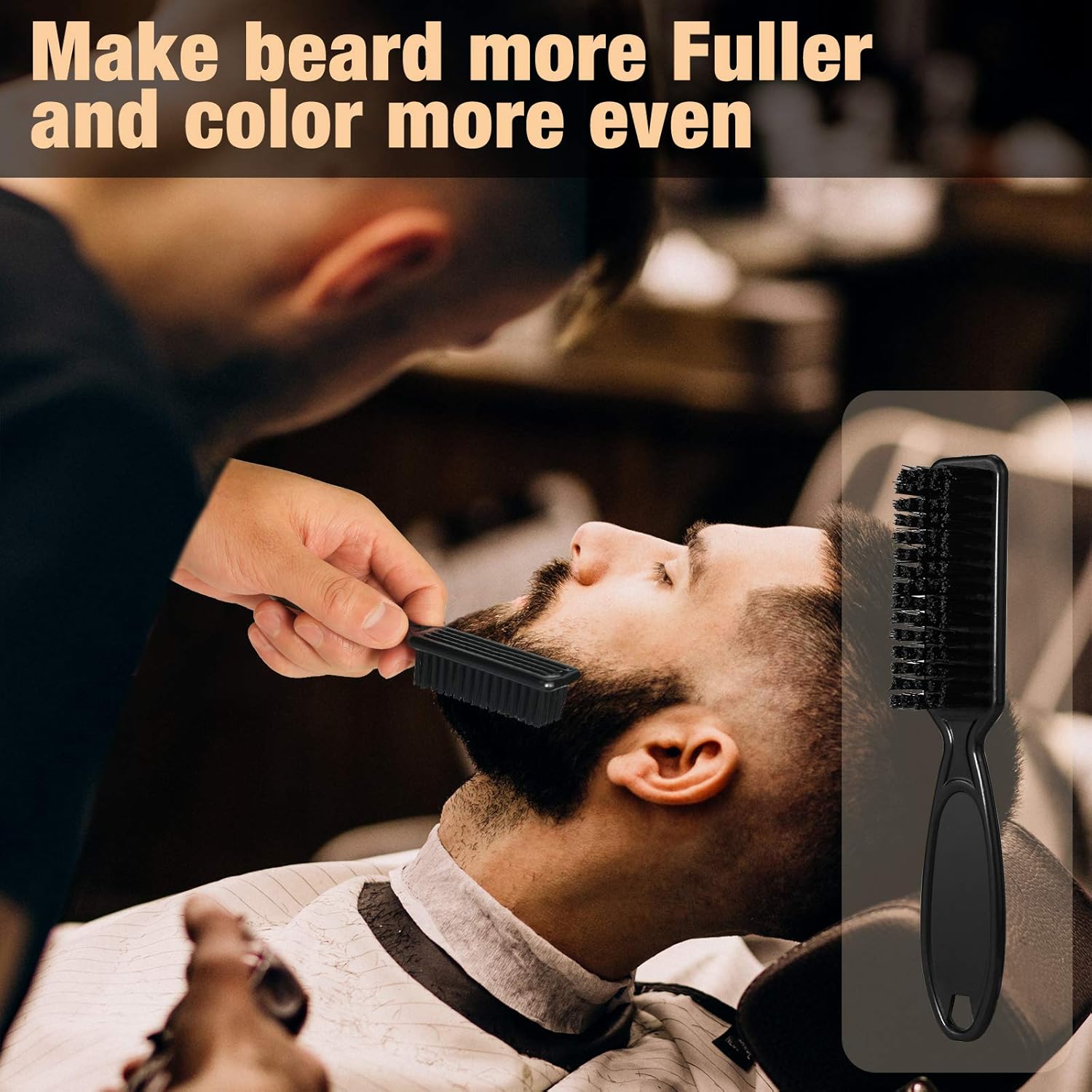 Beard Pencil Filler for Man Water Proof Beard Pen and Beard Brush Long Lasting Coverage Natural Finish, Male Mustache Repair Shape, Effective Enhance Facial Hair (BLACK)