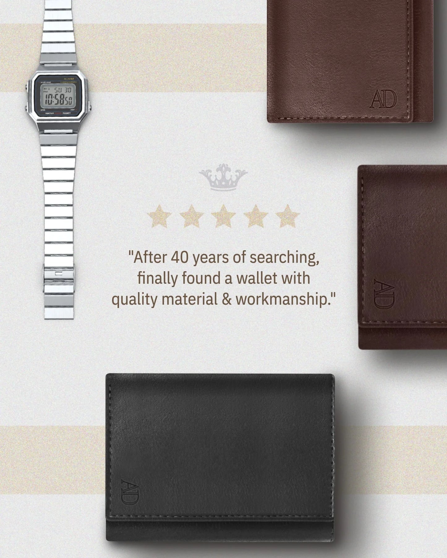 Genuine Leather Slim Trifold Wallets for Men - Mens Wallet RFID Blocking Holiday Gifts for Men