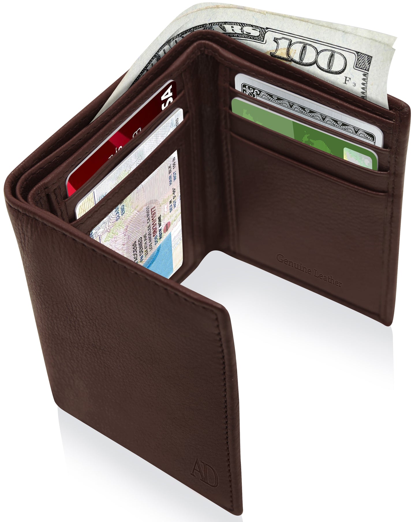 Genuine Leather Slim Trifold Wallets for Men - Mens Wallet RFID Blocking Holiday Gifts for Men