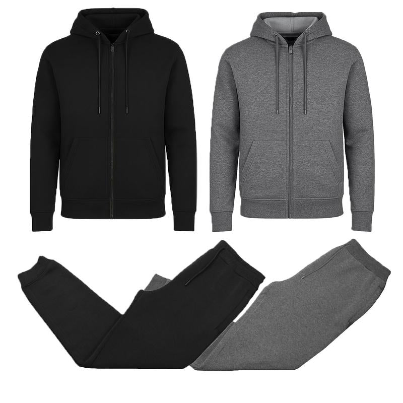 Men’S Multi Pack Fleece Zip Hoodie & Jogger Sets