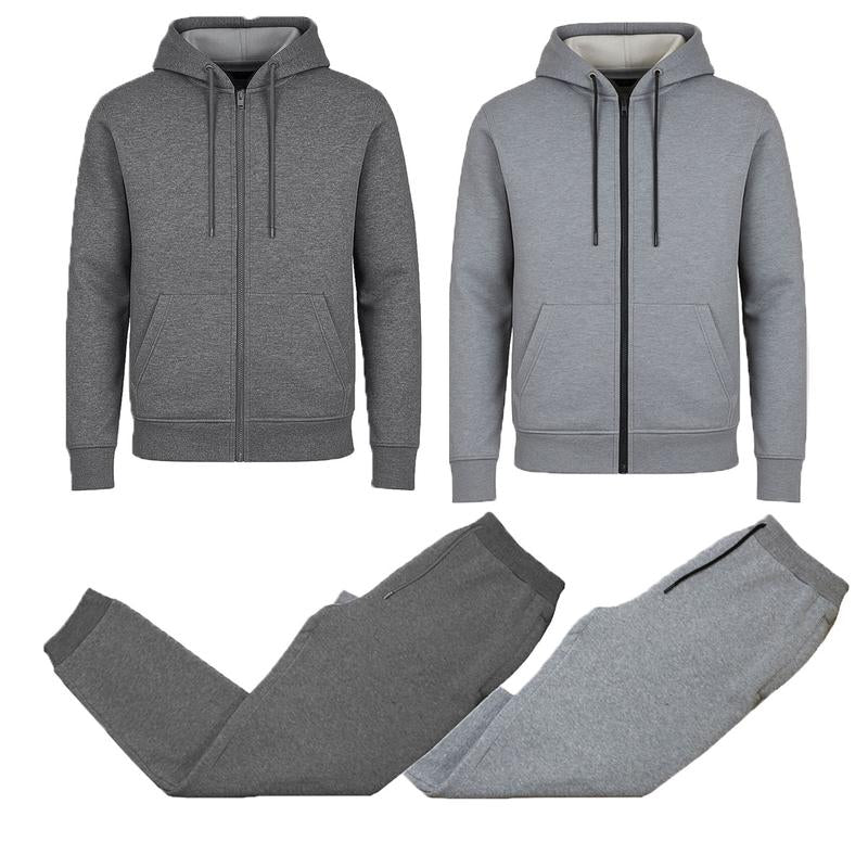 Men’S Multi Pack Fleece Zip Hoodie & Jogger Sets