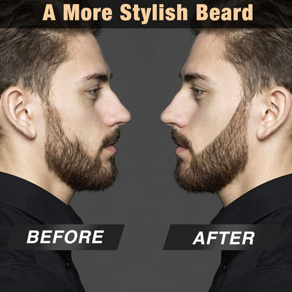 Beard Pencil Filler for Man Water Proof Beard Pen and Beard Brush Long Lasting Coverage Natural Finish, Male Mustache Repair Shape, Effective Enhance Facial Hair （BLACK）