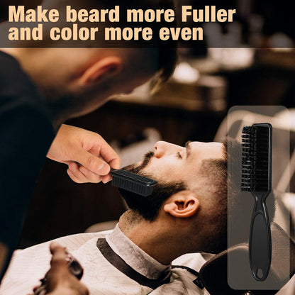 Beard Pencil Filler for Man Water Proof Beard Pen and Beard Brush Long Lasting Coverage Natural Finish, Male Mustache Repair Shape, Effective Enhance Facial Hair （BLACK）