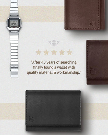 Genuine Leather Slim Trifold Wallets for Men - Mens Wallet RFID Blocking Holiday Gifts for Men