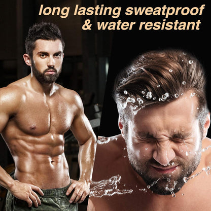 Beard Pencil Filler for Man Water Proof Beard Pen and Beard Brush Long Lasting Coverage Natural Finish, Male Mustache Repair Shape, Effective Enhance Facial Hair （BLACK）