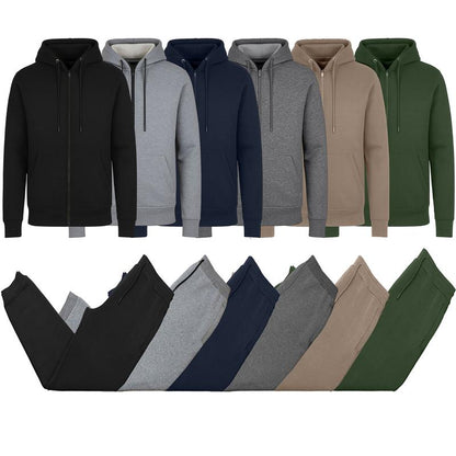Men’S Multi Pack Fleece Zip Hoodie & Jogger Sets
